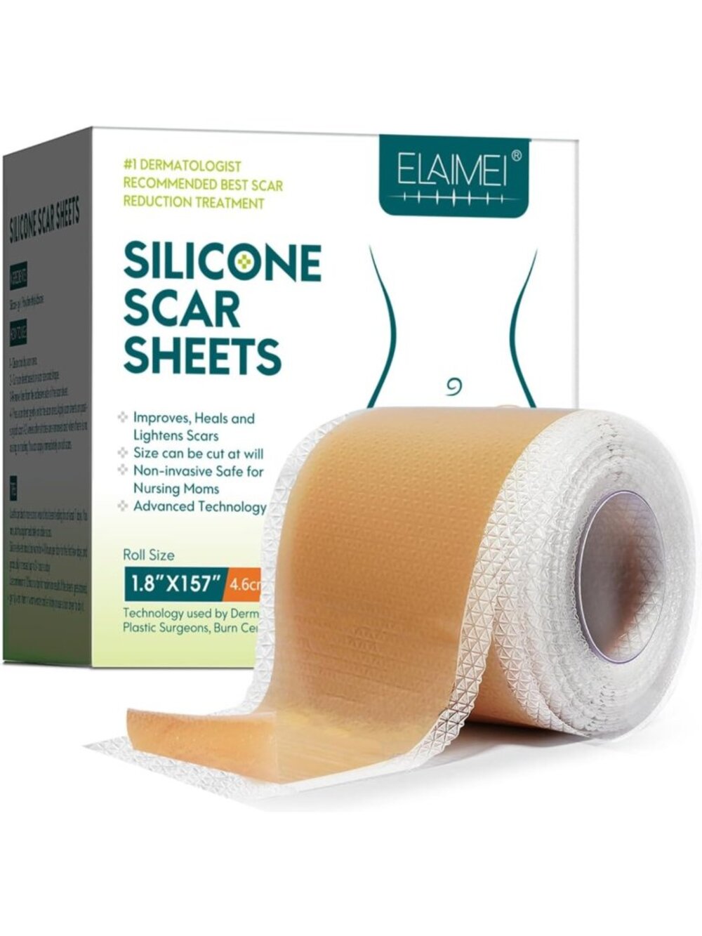 Medical Grade Silicone Scar Sheets - Scar Tape for C-Section, Surgery, Keloid